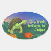 Tortoise Stationery Ovale Sticker (Voorkant)