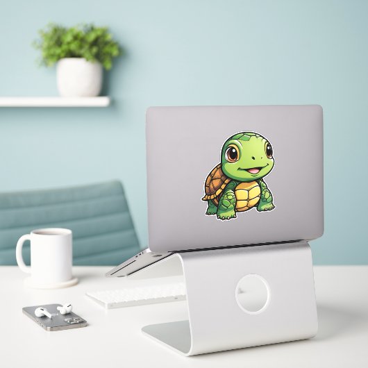 Tortoise Sticker (Laptop op bureau)