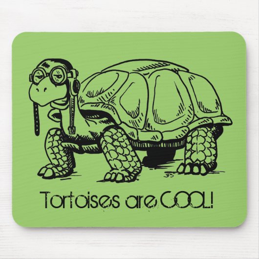 Tortoises zijn COOL. Mousepad Muismat (Voorkant)