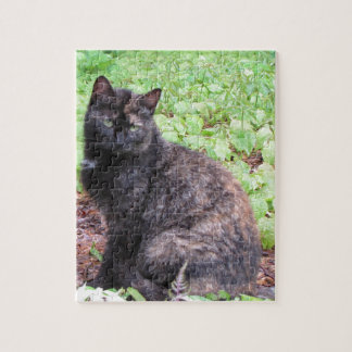 Tortoiseshel Black Cat Garden Legpuzzel