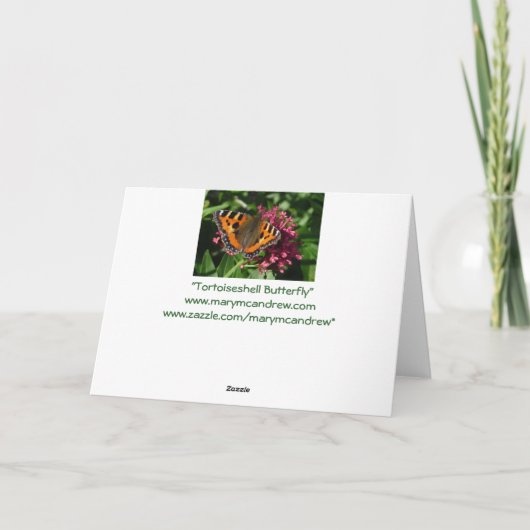 Tortoiseshel Butterfly Kaart (Achterkant)