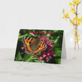Tortoiseshel Butterfly Kaart (Gele Bloem)