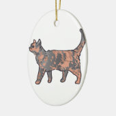 Tortoiseshel Cat Keramisch Ornament (Links)
