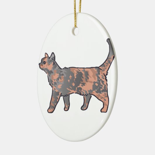 Tortoiseshel Cat Keramisch Ornament (Links)