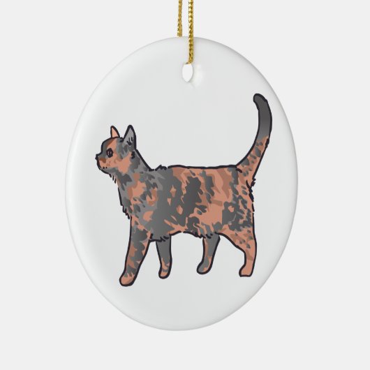 Tortoiseshel Cat Keramisch Ornament (Rechts)