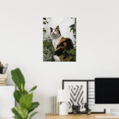 Tortoiseshel en witte kat poster (Thuiskantoor)