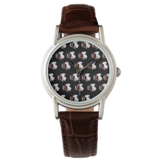 Tortoiseshel Guinea Pig Pattern Horloge (Voorkant)