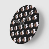 Tortoiseshel Guinee varkens Medium Wall Clock. Ronde Klok (Hoek)