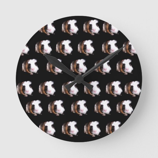 Tortoiseshel Guinee varkens Medium Wall Clock. Ronde Klok (Voorkant)