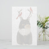 Tortoiseshel Kat met Antlers en Rode vogels Briefpapier (Staand voorkant)