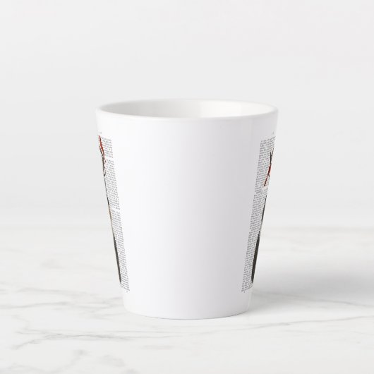 Tortoiseshel Kat met Antlers en Rode vogels Latte Mok (Voorkant)