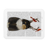 Tortoiseshel Kat met Antlers en Rode vogels Magneet (Horizontaal)