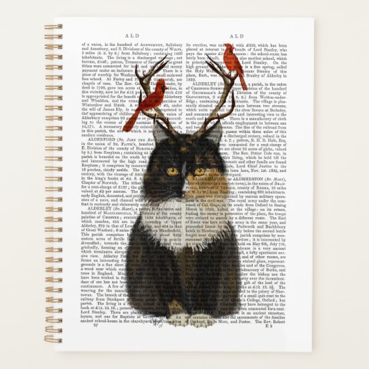 Tortoiseshel Kat met Antlers en Rode vogels Planner (Voorkant)