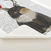 Tortoiseshel Kat met Antlers en Rode vogels Sherpa Deken (3/4)