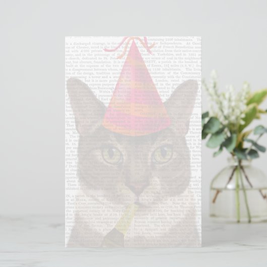 Tortoiseshel Kat met partijdig Pet Briefpapier (Staand voorkant)