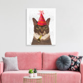 Tortoiseshel Kat met partijdig Pet Canvas Afdruk (Insitu (Woonkamer))