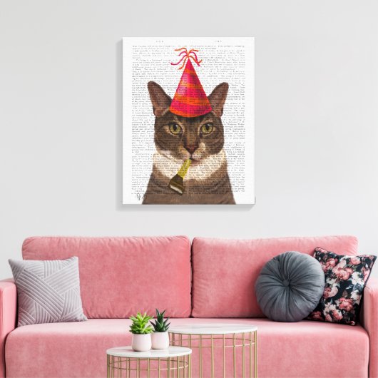 Tortoiseshel Kat met partijdig Pet Canvas Afdruk (Insitu (Woonkamer))
