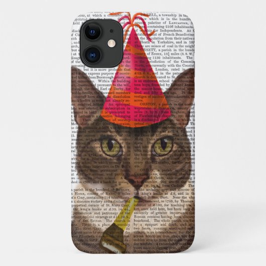 Tortoiseshel Kat met partijdig Pet Case-Mate iPhone Case (Achterkant)