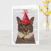 Tortoiseshel Kat met partijdig Pet Kaart (Gele Bloem)