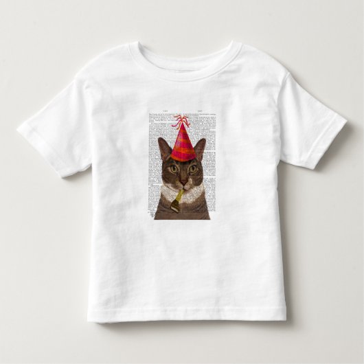 Tortoiseshel Kat met partijdig Pet Kinder Shirts (Voorkant)