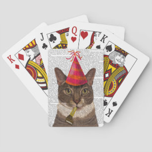 Tortoiseshel Kat met partijdig Pet Pokerkaarten