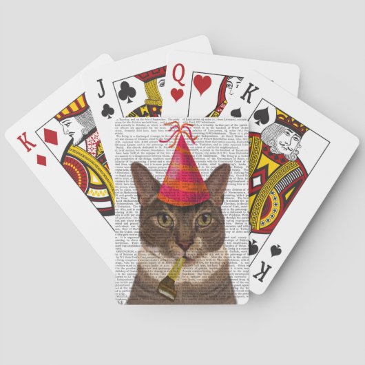 Tortoiseshel Kat met partijdig Pet Pokerkaarten (Achterkant)