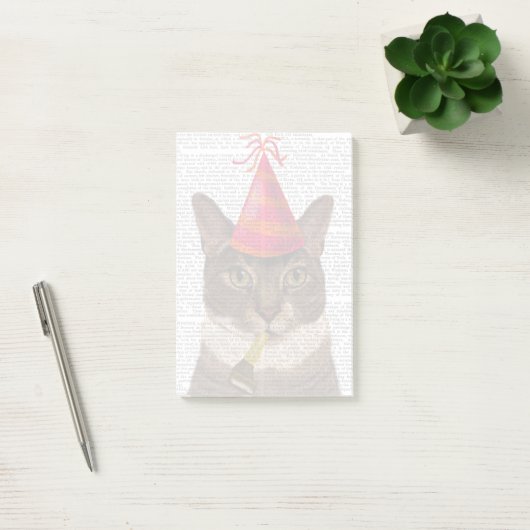 Tortoiseshel Kat met partijdig Pet Post-it® Notes (Kantoor)