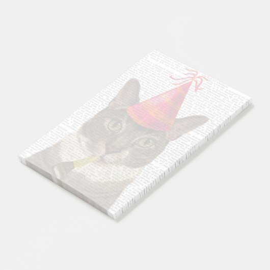 Tortoiseshel Kat met partijdig Pet Post-it® Notes (Schuin)