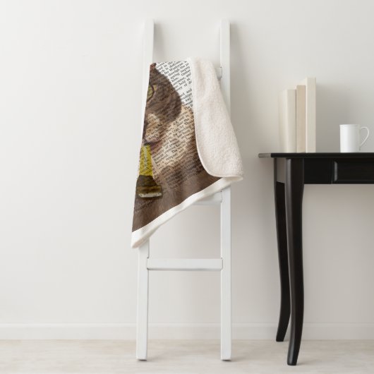 Tortoiseshel Kat met partijdig Pet Sherpa Deken (In situ)