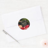Tortoiseshel Kerstmis Ronde Sticker (Envelop)