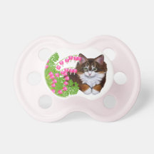 Tortoiseshel Kitten in de Garden Flowers Pacifier