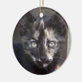 Tortoiseshel Kitten Keramisch Ornament (Links)