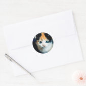 Tortoiseshel kitten ronde sticker (Envelop)