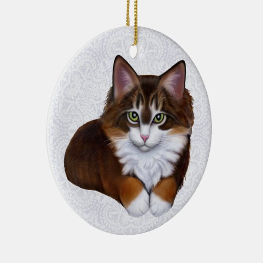 Tortoiseshel Maine Coon Kitten Ornament (Rechts)