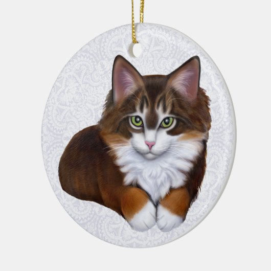 Tortoiseshel Maine Coon Kitten Ornament (Links)