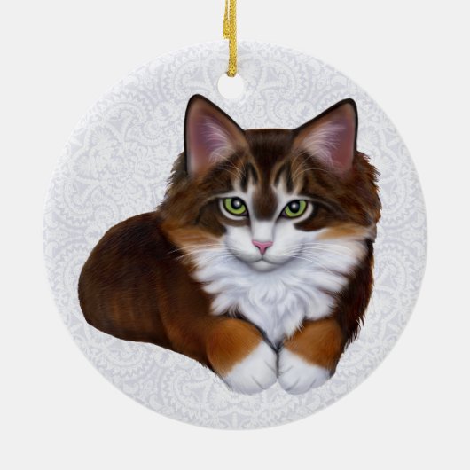 Tortoiseshel Maine Coon Kitten Ornament (Achterkant)