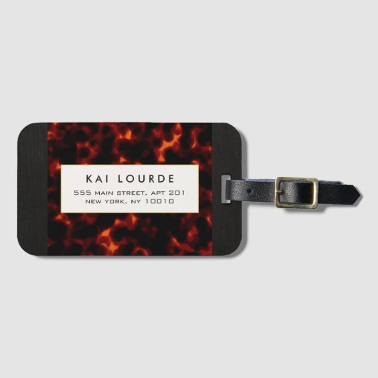 Tortoiseshel Stylish Chic Bagagelabel (Voorkant (horizontaal))