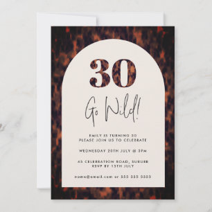 Tortoiseshell Arch Wild 30ste verjaardag uitnodigi Kaart