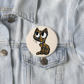 Tortoiseshell Cat Button (In situ)