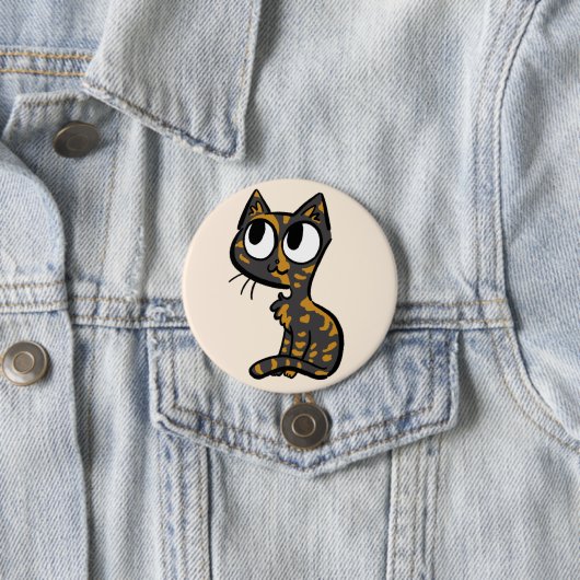 Tortoiseshell Cat Button (In situ)