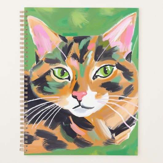 Tortoiseshell Cat Painting Watercolor Art Planner (Voorkant)