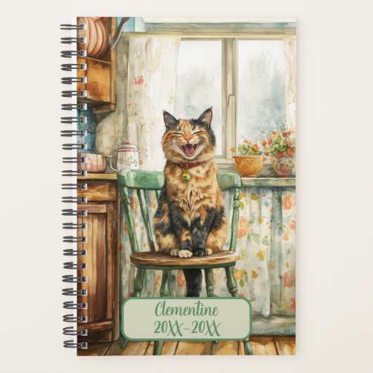 Tortoiseshell Cat Undated Appointment Book Diary Planner (Voorkant)