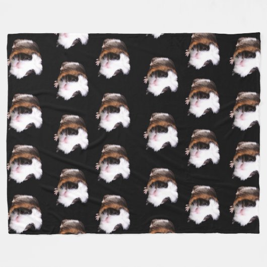 Tortoiseshell cavia's grote fleece deken. (Voorkant (Horizontaal))