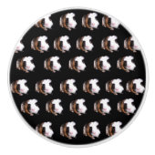 Tortoiseshell cavia's keramische deurknop. knop (Voorkant)