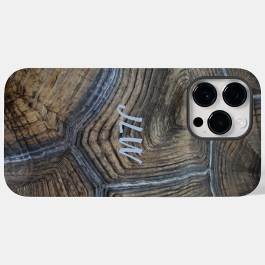 Tortoiseshell faux Natural met Initialen Classy Case-Mate iPhone Case (Achterkant (horizontaal))