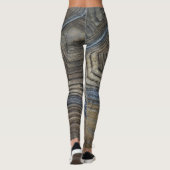 Tortoiseshell Grijs en Bruin Edgy Natuurlijk Patro Leggings (Achterkant)