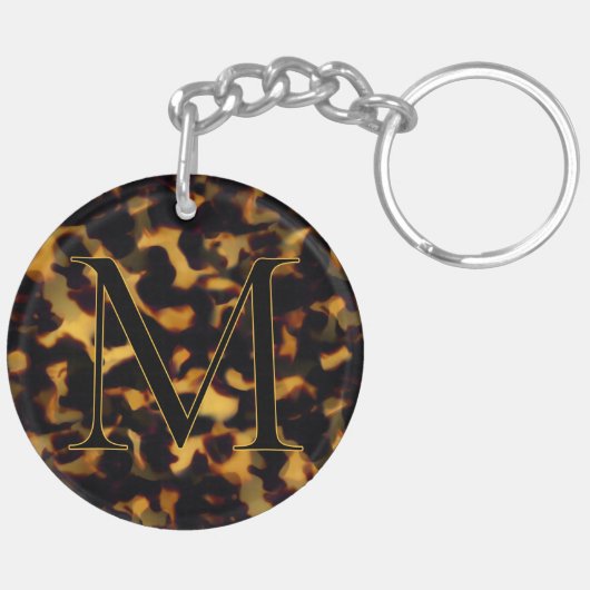 Tortoiseshell Initial Keychain Custom Letter (Achterkant Links)