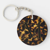 Tortoiseshell Initial Keychain Custom Letter (Voorkant)