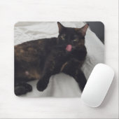 Tortoiseshell kat likken, tong uit, Muismatten (Met muis)