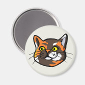 Tortoiseshell Kat Tekening Koelkast Magneet (Voorkant / Achterkant)